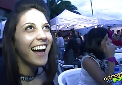 Two skinny girls pleased giant black boobs with the breast pump and the clothes daisy flower.